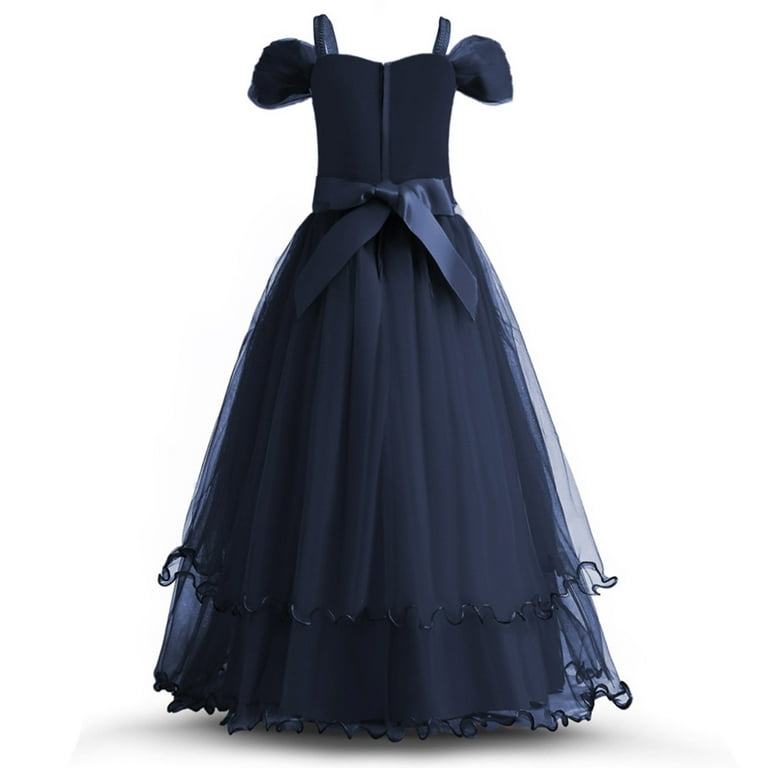 open lace back dress Navy Blue Tulle Spaghetti Straps Short Prom Dresses, A-line Fairy New   bridalsew