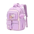 thumbnail image 2 of Ergonomic Backpack Lightweight Large Capacity Nylon Bookbag with Reflective Strips Padded Shoulder Straps Breathable Back Support Durable Purple Design, 2 of 6