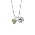 thumbnail image 2 of Delight Jewelry Silvertone Lime Green Crystal Sparkle Spinner Silvertone Script Initial Disc - Q - Charm Necklace, 20"+3", 2 of 4