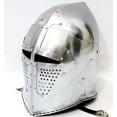 thumbnail image 3 of steel helmet armor medieval sugarloaf bascinet italian 14th century armor helmet for SCA buhurt combat knight, 3 of 5