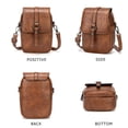 thumbnail image 5 of Bolso del teléfono de Crossbody del vintage de las mujeres, pequeño monedero de la cartera del bolso del efectivo del bolso del mensajero (A-Brown), 5 of 5