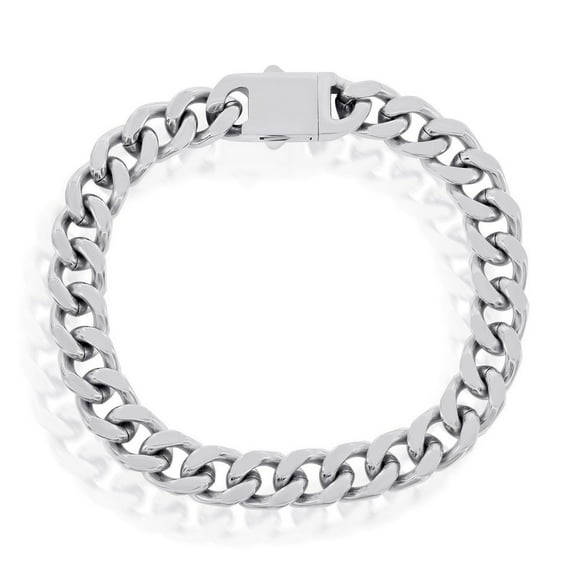 TheJewelryHut Designer Sterling Steel 10mm Cuban Link Bracelet