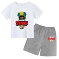 thumbnail image 3 of Conjunto de 2 camisetas y pantalones de manga corta con cuello redondo y estrellas para niños de 3 a 13 años, ropa para niños y niñas, 3 of 5