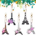 thumbnail image 3 of 5 Piezas DIY Rhinestone Bolso Hecho A Mano Llavero (Torre Eiffel), 3 of 9