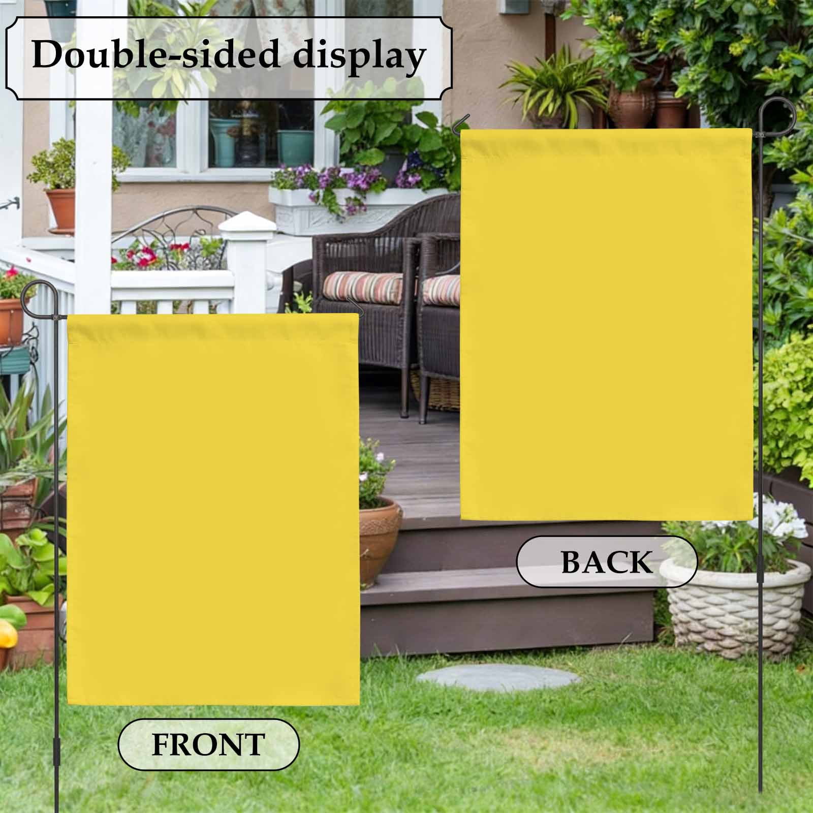 Yellow House Flag 28 x 40 Inches, Solid Color Weather Proof Outdoor Patio Flags Double Sided Small House Decoration for Yard Lawn Outside Home