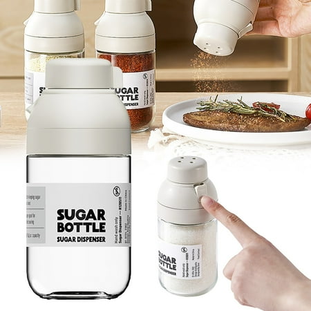 

Clearance Sale!Giyblacko Odor Glass Condiment Holder Cooking Convenience Seasoning Dispenser Pepper Bottle Multi Hole Pour Spout Cruet Sealed Cap White