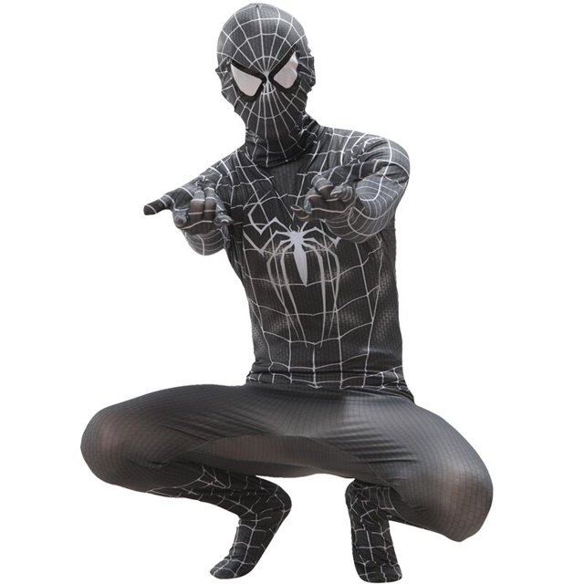 Disfraz de Spiderman para adultos y niños, traje Zentai de superhéroe, color negro/rojo, para carnaval Fivean unisex