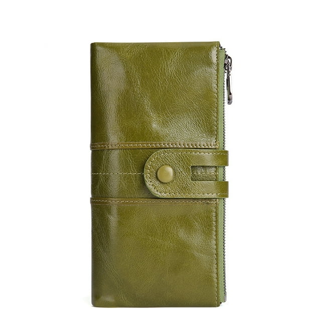 Billetera mujer piel, billetera vintage mujer grande con 13 ranuras para tarjetas, billetera mujer protección RFID grande, billetera mujer con bolsillo para celular y cremallera Xemadio ZH-461-1