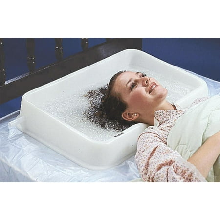 Shampoo rinse basin, rigid plastic