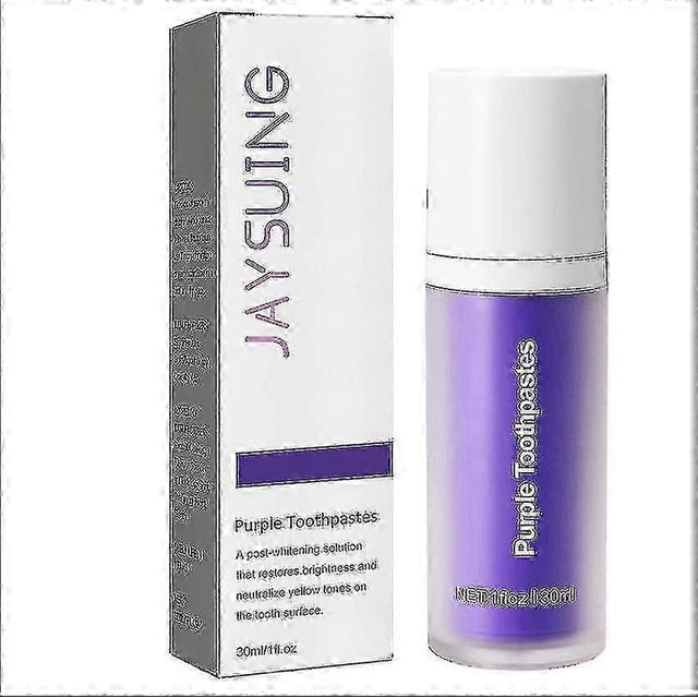 Jaysuing Purple Teeth Whitening Toothpaste Cleans Teeth Stains Oral Odor Cares Gums Whitening Toothpaste 1pcs | 1PCS