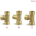 thumbnail image 4 of Brass plumbing fittings,Tee Type Brass Pipe Fitting Adapter Coupler Connector For Water Fuel Gas 3/8" BSP Female Thread 3 Way, 4 of 4