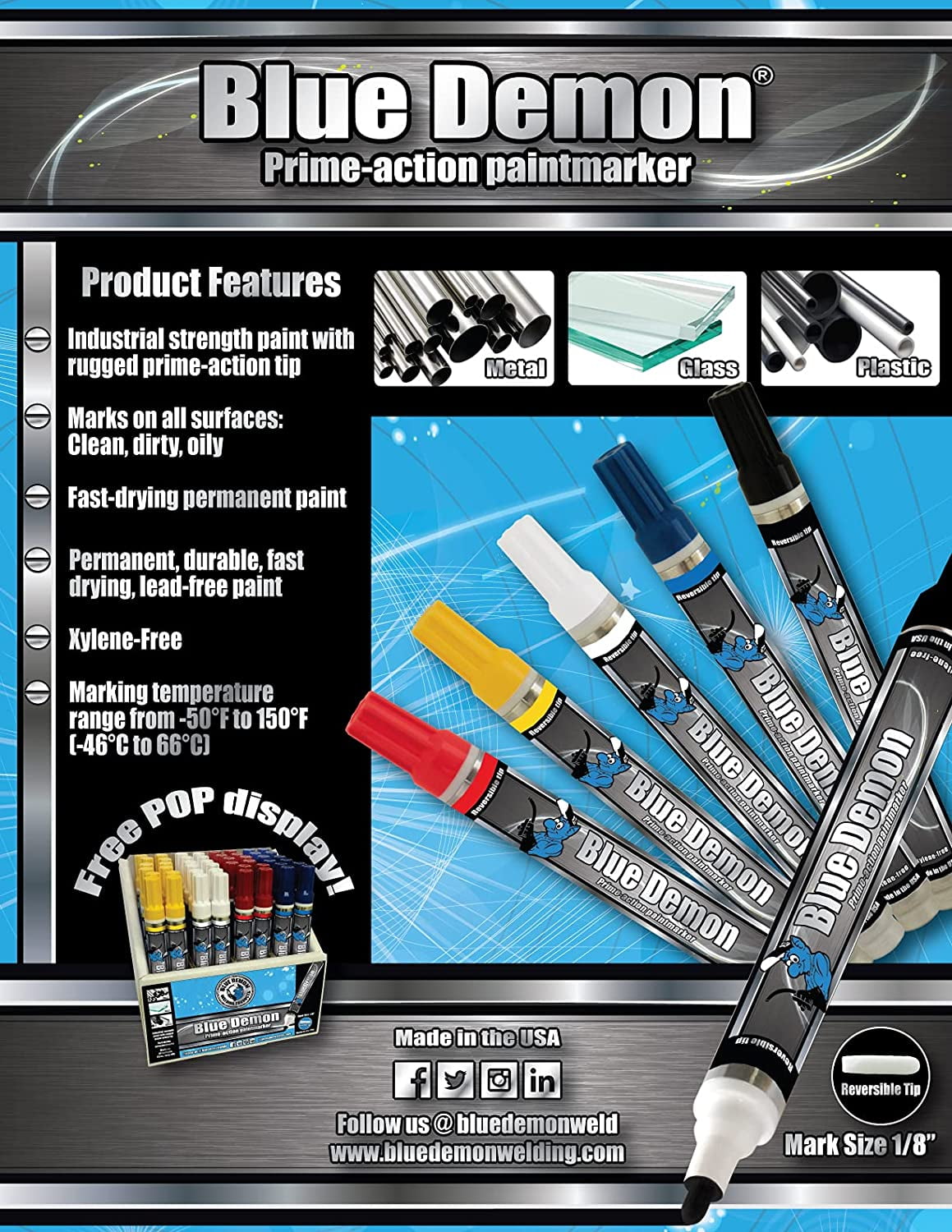 Blue Demon Industrial Paint Marker, Yellow