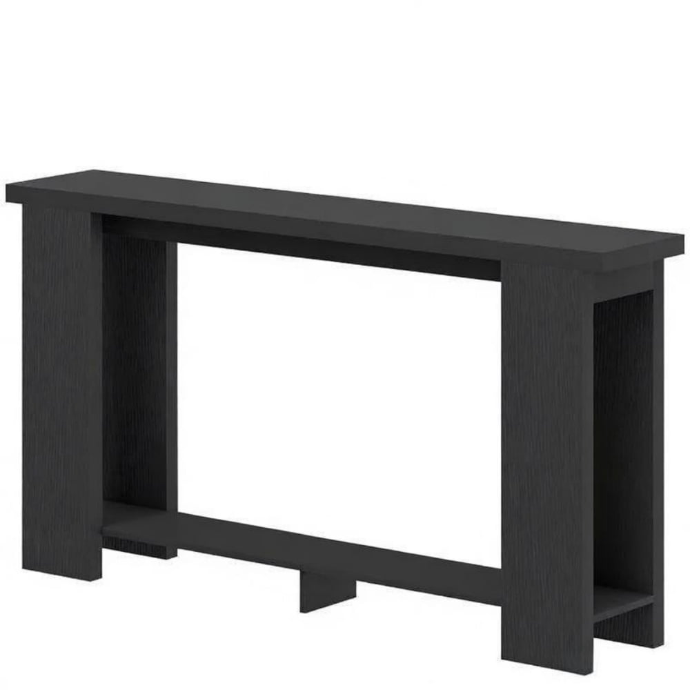 Distressed Brown Narrow Console Table, 63" Long MDF Sofa Table with Open Shelf, Anti-Tip Strap for Living Room/Hallway