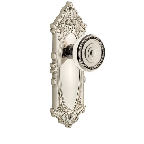 Grandeur 808076 Grande Victorian Solid Brass Rose Dummy Knob Set - Grey
