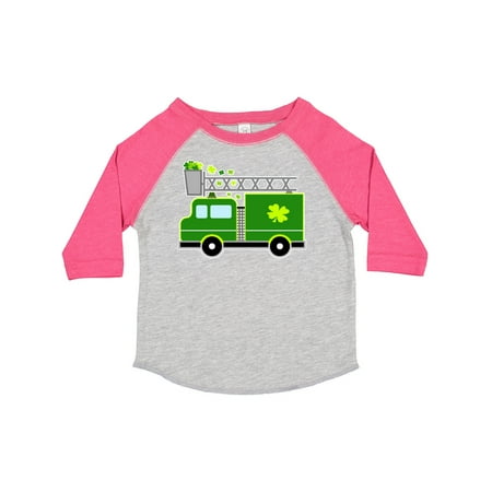 

Inktastic St. Patricks Day Fire Truck in Green with Shamrocks Gift Toddler Boy or Toddler Girl T-Shirt