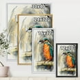 thumbnail image 4 of Designart 'Common Kingfisher On Branch Eating A Small Fish' Traditional Framed Canvas Wall Art Print, 4 of 5