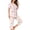Pink, variant on Tnhcen 2 Pieces Cotton Summer Pajamas for Women Set Short Sleeve Sleepwear Tops with Capri Pants Pj Set S-3XL