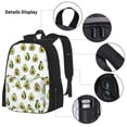 thumbnail image 5 of Naloa Avocado Friends Print Large Capacity Backpack Lunch Bag Pencil Case Combination 3 Piece Set for Student, 5 of 8