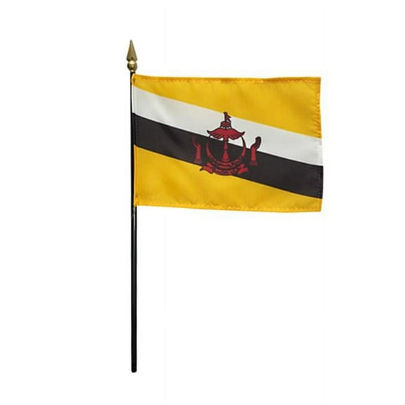 Annin Flagmakers 210019 4 x 6 in. Eb Brunei Mounted, Pack Of 12