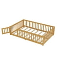 thumbnail image 6 of Bellemave Full Size Floor Bed with Safety Guardrails, Solid Wood Montessori Floor Bed with Slats, Low-Profile Design with Bedroom Door Feature for Modern Spaces, Natural, 6 of 10