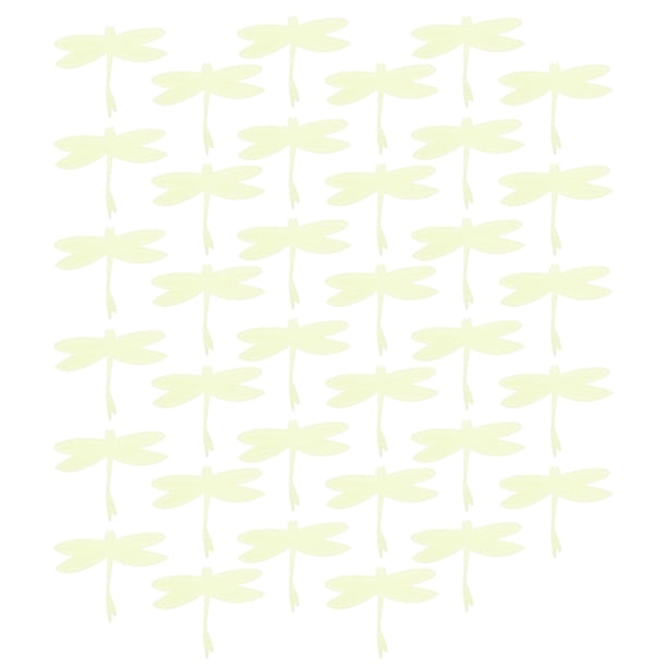 EeaseMX 35 pegatinas de pared DIY de libélulas que brillan en la oscuridad para decoración del hogar del dormitorio de bebés y niños.