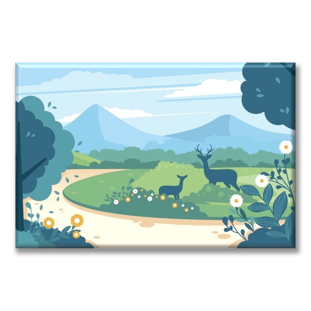 Cuadro Pixtreats listo para Colgar tipo galería Venados en el Bosque 40X60 cm