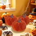 thumbnail image 6 of Fall Decor,Fall Decorations for Home,Velvet Pumpkins Decoration Artificial Fake Pumpkins,3IN Fabric Wrapped Pumpkin Ornaments for Home Kitchen Farmhouse(Orange), 6 of 6