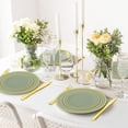 thumbnail image 5 of 150Pcs Sage Green Plastic Party Supplies for 25 Guests Gold Foil Disposable Dinnerware Set 50Pcs Plate 25Pcs Guest Napkin 25Pcs Fork Spoon Knives for Party Table Decor, 5 of 6
