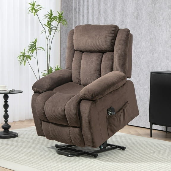 HOMCOM Power Lift Recliner Chair with Massage and Heat, Electric Lift Chair for Elderly, Brown