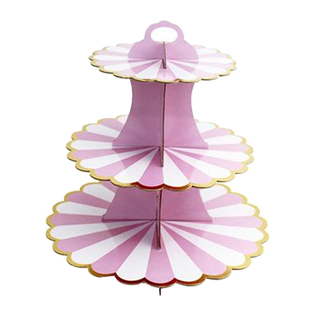 Soporte de cupcakes de cartón de 3 niveles, pastel, pastelería, macarrón, Yuyangstore Soporte para cupcakes de 3 niveles