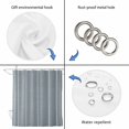 thumbnail image 3 of Blue Striped Shower Curtain Set - Standard 72" x 72" Washable Bathtub Curtain with 12 Hooks, Farmhouse Linen Texture Line Stripes Waterproof Fabric Stall Shower Curtains for Bathroom/Bathtub Décor, 3 of 8