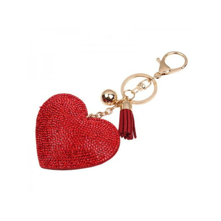 Topumt Cute Women Alloy Keychain Crystal Rhinestone Handbag Charm Pendant Keychain Keyring Girl Key Chain