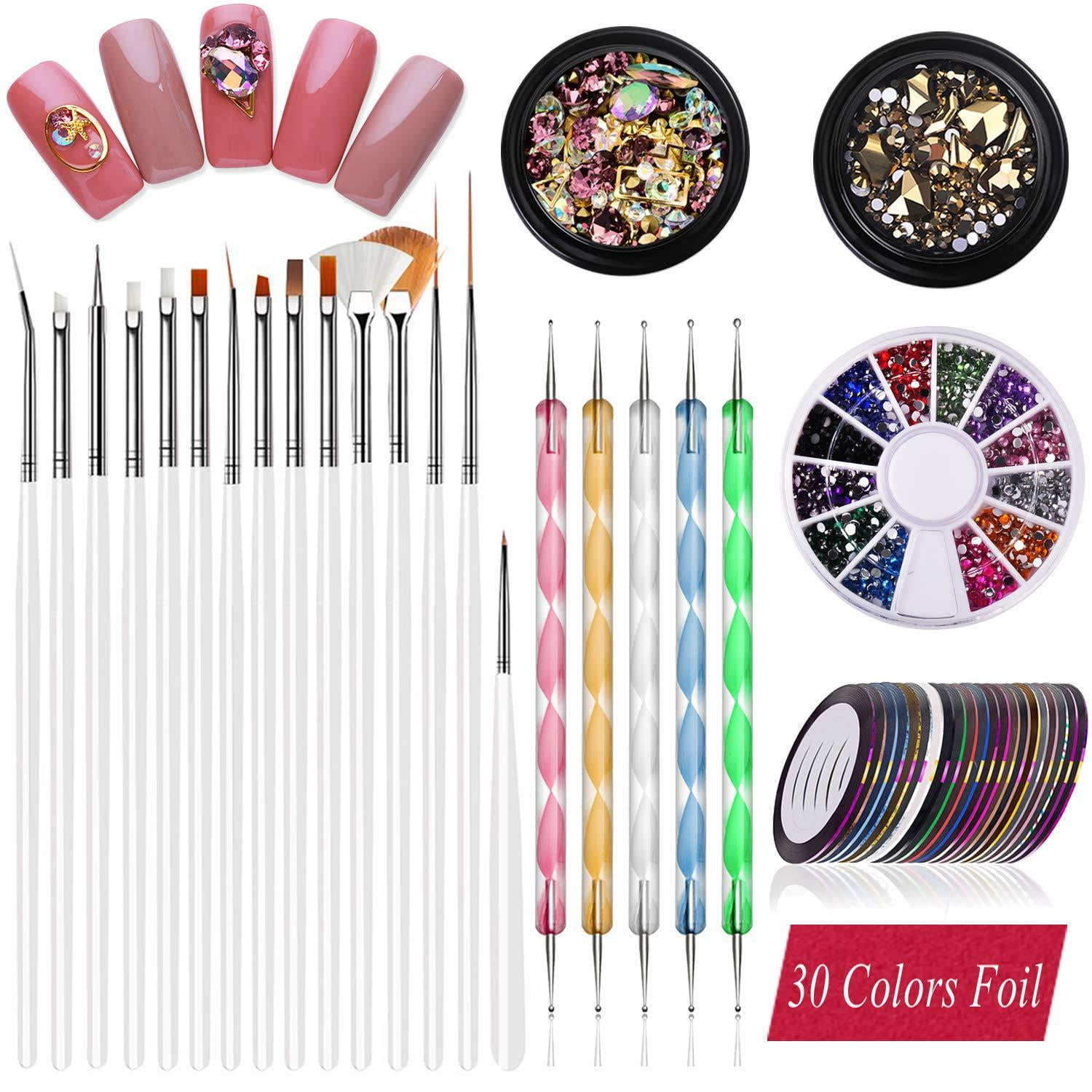 Nail Art supplies, JOYJULY 30 Striping tape & 15pcs nail art Brushes