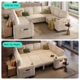 thumbnail image 4 of LINSY HOME U Shaped Modular Sectional Sofa for Living Room, Plush Corduroy Sectional Couches with USB & Cup Holder, Beige, 4 of 11