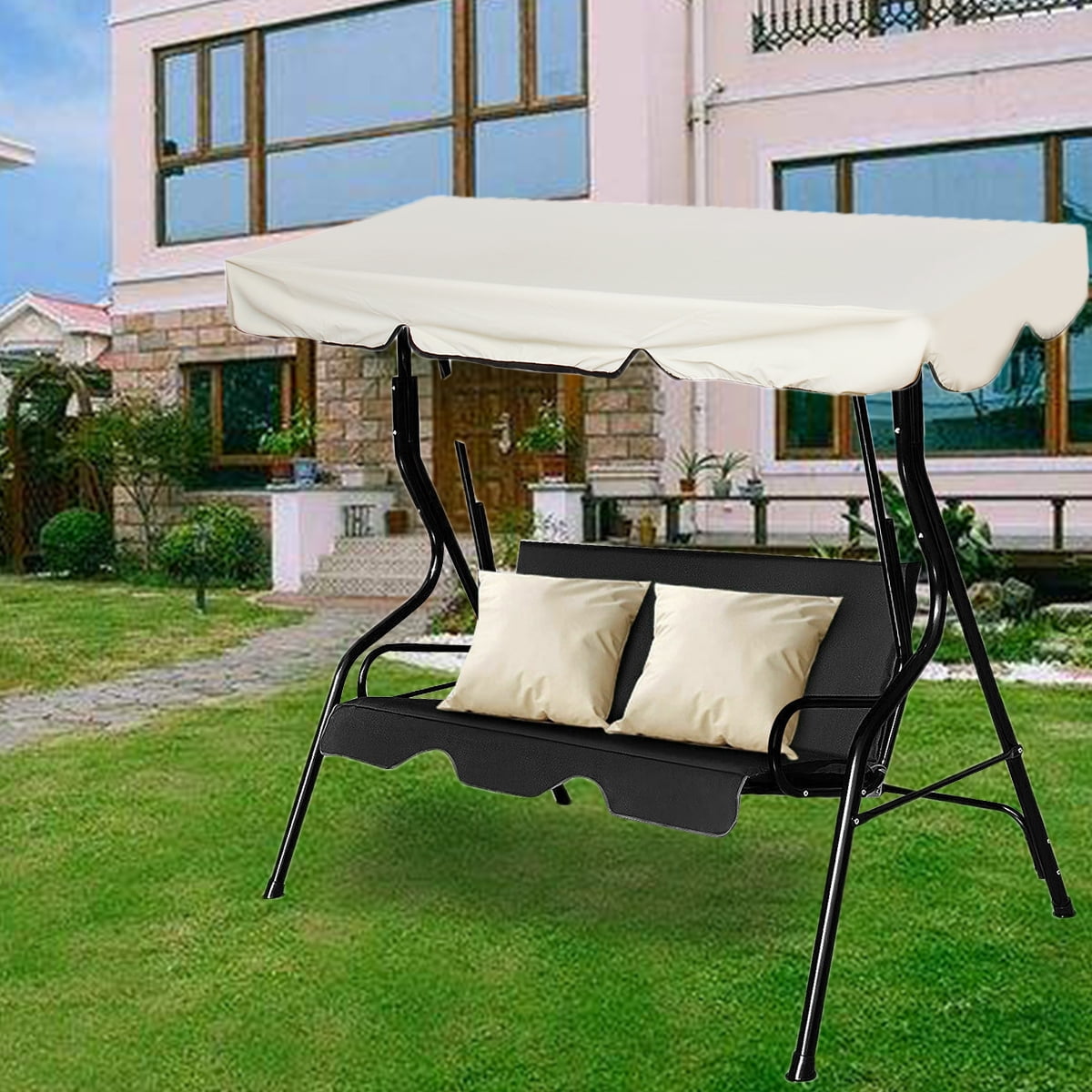 2 3 Seater Garden Swing Chair Cover Replacement Canopy Spare Fabric Sun Waterproof Outdoor Sunshade Canada - Patio Swing Seat Fabric Replacement