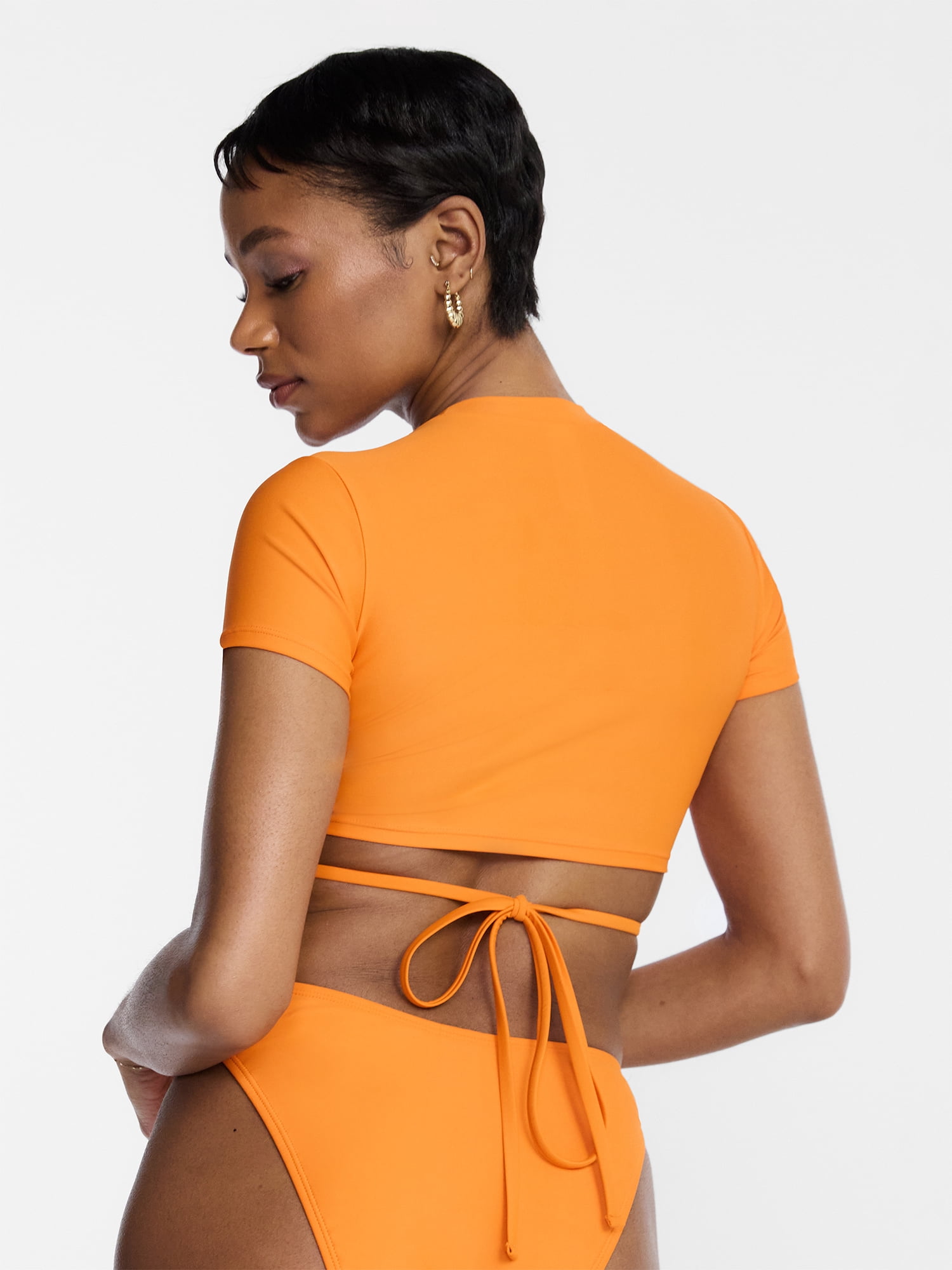 Hot Girl Summer by Megan Thee Stallion Women's and Women's Plus Cutout Swim Top with Keyhole Front, Sizes XS-3X