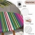 thumbnail image 6 of Rainbow Stripes Fitted Tablecloth with Elastic Edged, Round Table Cloth for Dining Table, Farmhouse Colorful Abstract Striped Waterproof Oil Proof Table Cover for Indoor Outdoor 36"-44", 6 of 8