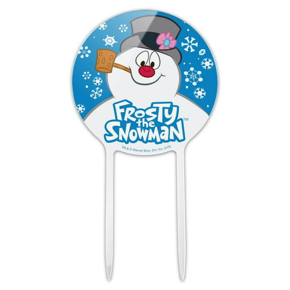 Acrylic Frosty the Snowman Snowing Cake Topper Party Decoration for Wedding Anniversary Birthday Graduation