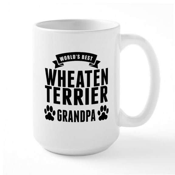 CafePress - Worlds Best Wheaten Terrier Grandpa Mugs - 15 oz Ceramic Large White Novelty Mug