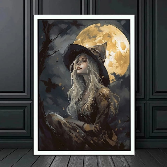 Póster de pared de arte de la Academia oscura, Victoria Crow, bruja, fantasma, Mural de Halloween, decoración moderna del hogar, impresión de imagen gótica, pintura al óleo
