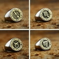 thumbnail image 5 of HOOUN Retro Signs Of The Zodiac Constellation Ring Stainless Steel Men Women Gift Ring-11-Aquarius, 5 of 6