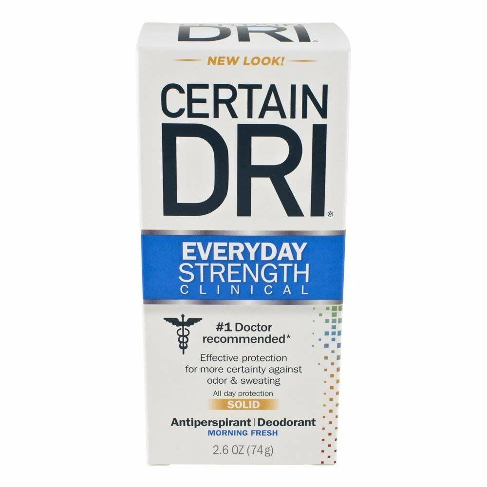 Certain Dri Antiperspirant & Deodorant Everyday Strength Clinical, Solid, 2.6 oz, Pack of 7