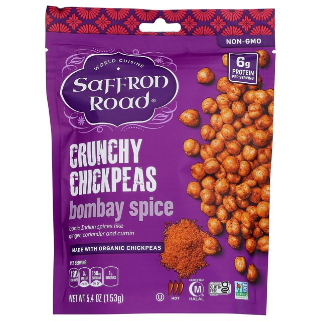 Bombay Spice Crunchy Chickpea Snack, 6oz - Gluten Free, Non-GMO, Halal, Kosher, Vegan