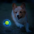thumbnail image 2 of NERF Dog TPR EXO LED Ball Dog Chew Toy Blue 4in, 2 of 7