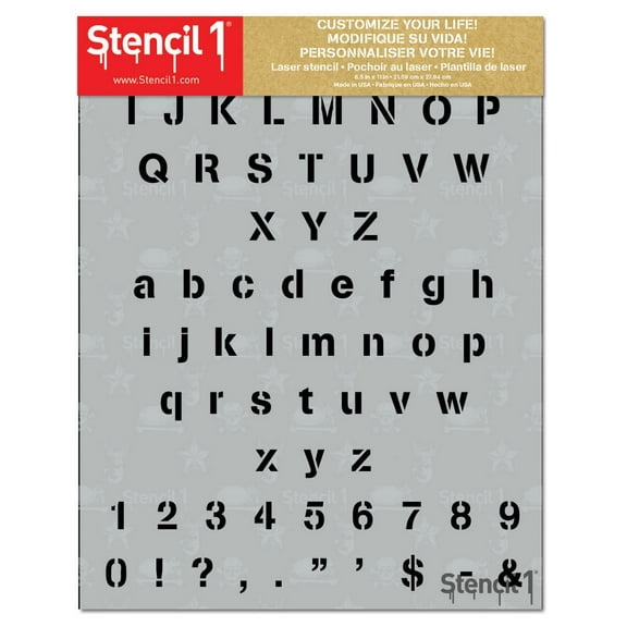 Stencil1 Bold Font Stencil - 1/2" Letters