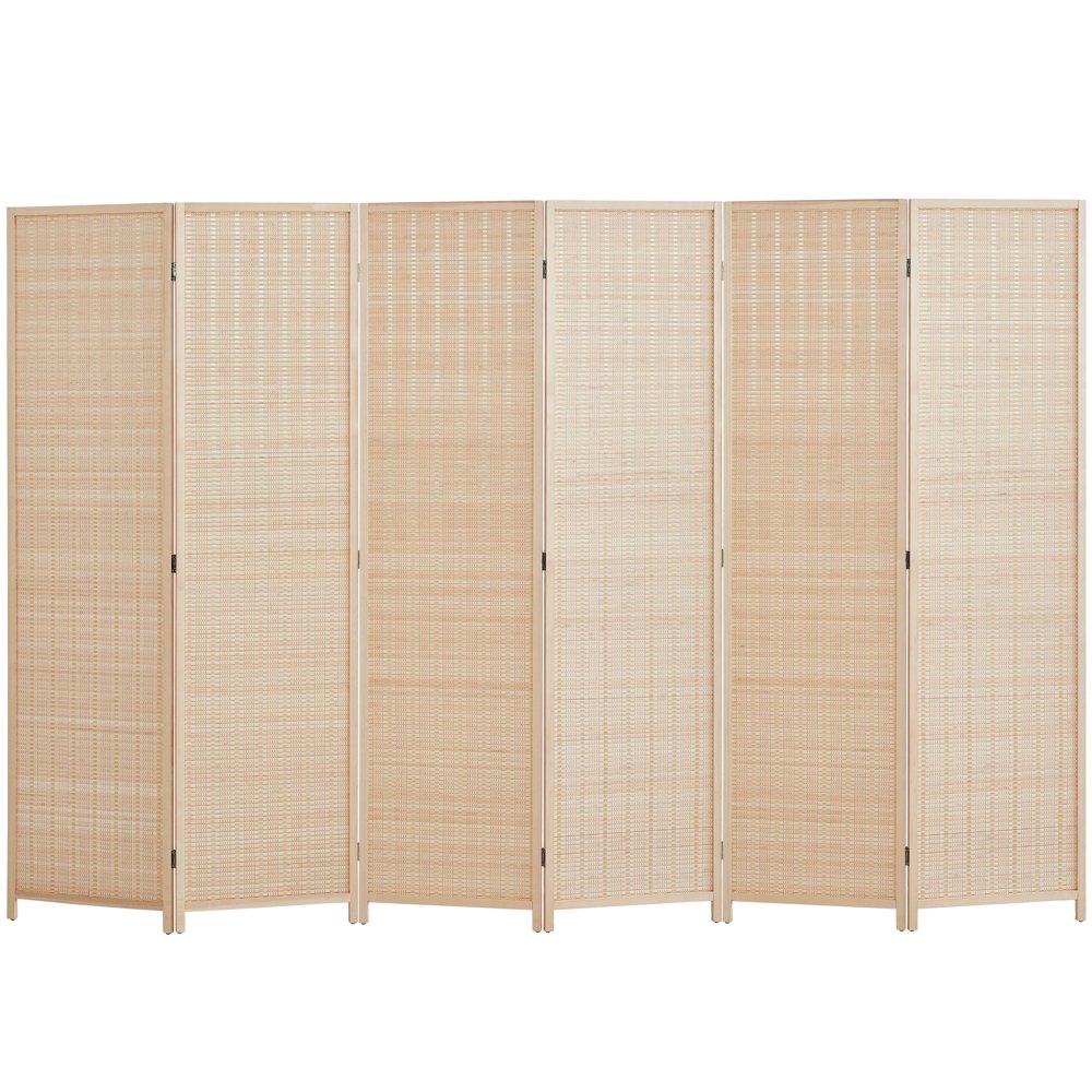RHF 6 ft. TallExtra Wide, Double Hinged, bamboo room divider, 6 Panel