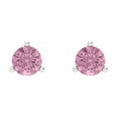 thumbnail image 3 of Clara Pucci 0.5 ct Brilliant Round Cut Studs VVS1 Genuine Conflict free Pink Zircon Solid 18K White Gold Designer Everyday Earrings Screw back, 3 of 5