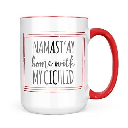 

Christmas Cookie Tin Namast ay Home With My Cichlid Simple Sayings Mug gift for Coffee Tea lovers