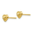 thumbnail image 2 of Real 14kt Yellow Gold Diamond Cut Puffed Heart Post Earrings; for Adults and Teens; for Women and Men, 2 of 3