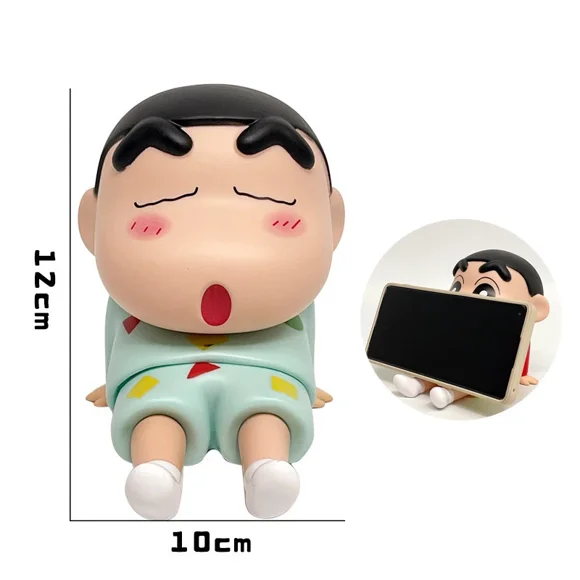 Crayon Shin-Chan Phone Holder Kawaii Anime Desktop Ornaments Cartoon Watching TV Phone Support Cute Doll Decorations toy Gifts